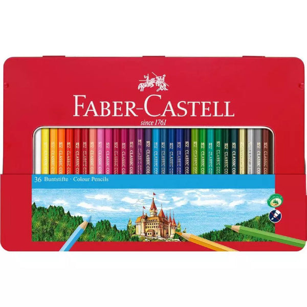 Caja Metal 36 Lápices de Colores Serie Roja Faber Castell