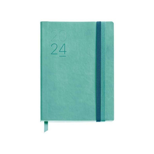 Agenda Anual 2024 Diaria Journal Pastel Flexible Azul