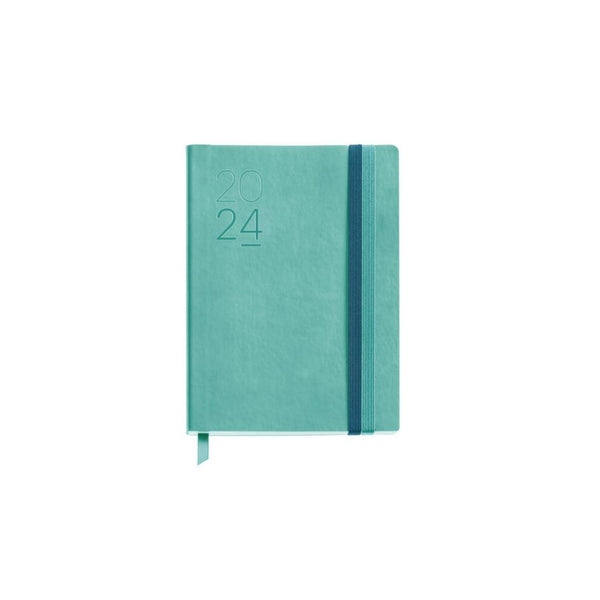 Agenda Anual 2024 Semanal Journal Pastel Flexible Azul
