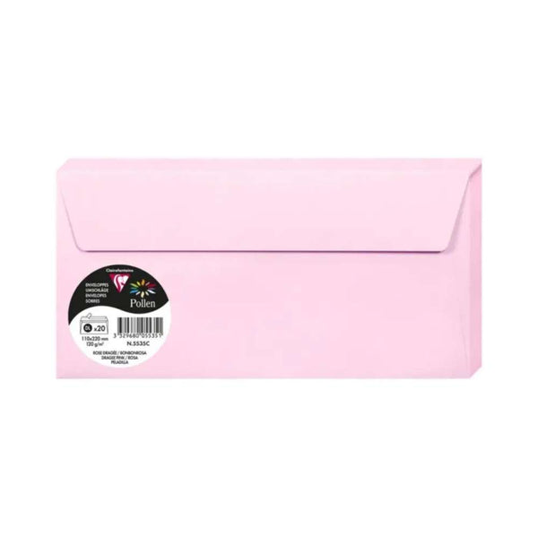 Set 20 Sobres 11x22 Rosa Peladilla Pollen Clairefontaine