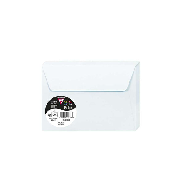 Set 20 Sobres 11x16 Azul Pollen Clairefontaine