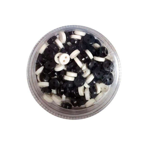 Botones Decorativos Micro Mini Blanco y Negro Dress It Up