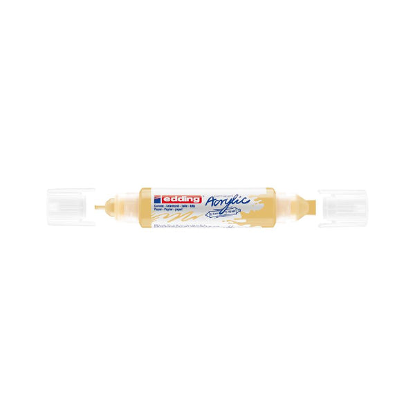 Rotulador Permanente Pintura Acrílica Doble Punta 2-3mm 5-10mm Amrillo Pastel Edding