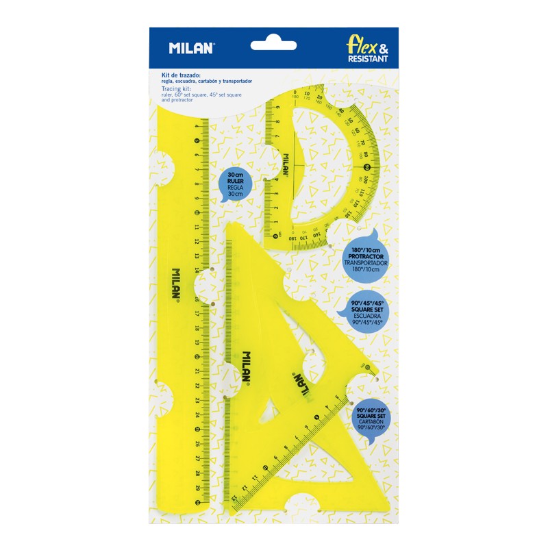 Kit Reglas Flex & Resistant Amarillo MILAN