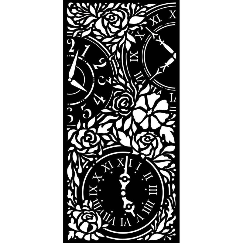 Plantilla Stencil 12X25 Garden of Promises Reloj Stamperia