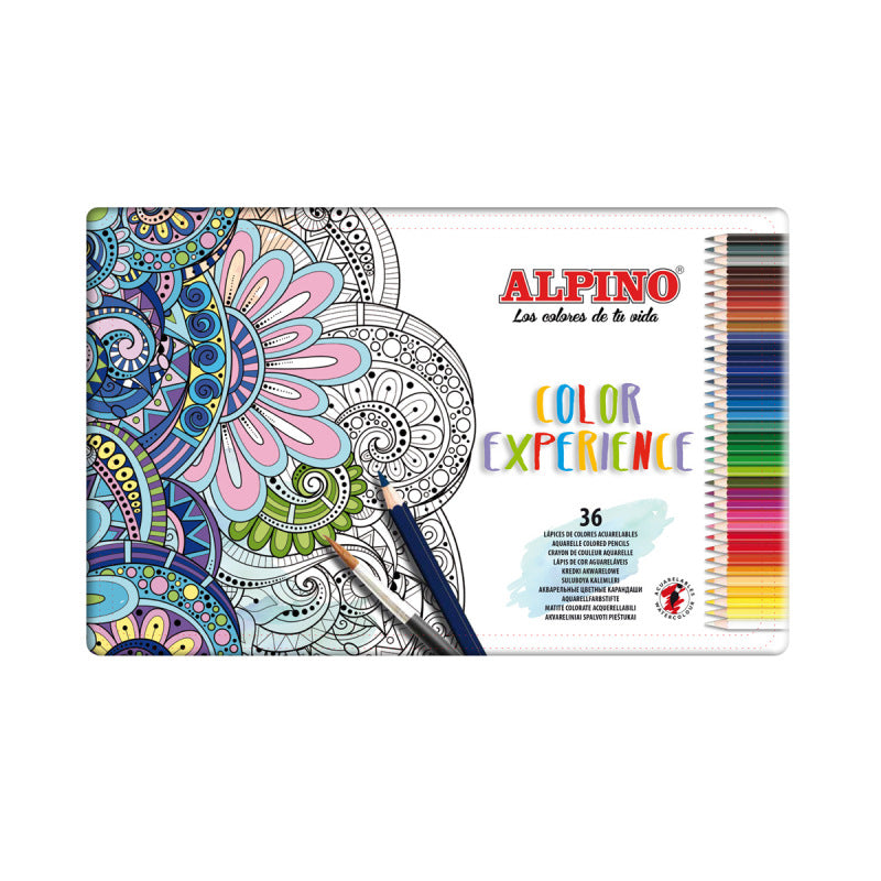 Caja Metal 36 Lápices Acuarelables Color Experience ALPINO