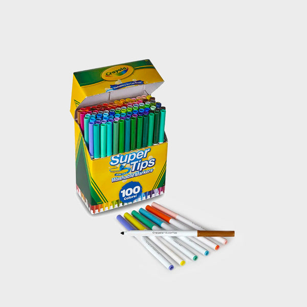 Caja 100 Rotuladores Super Tips Lavables Crayola (1)