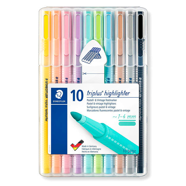 Estuche 10 Subrayadores Triplus Textsurfer 362 Vintage & Pastel STAEDTLER