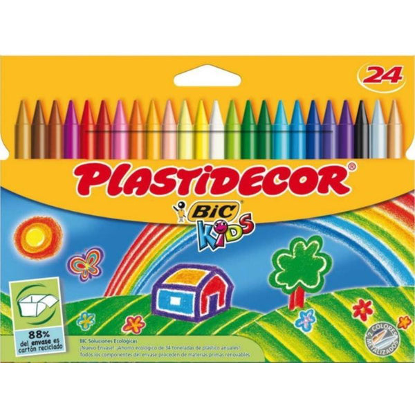 Caja 24 uds Ceras Plastidecor Colores Surtidos  BIC