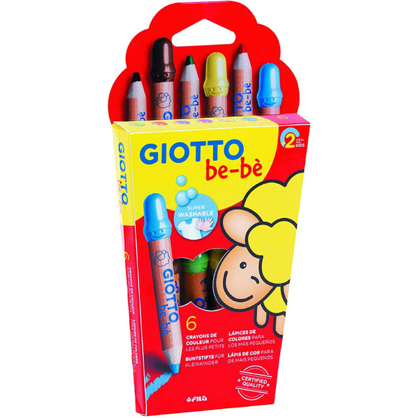 Estuche 6 Maxi Lápices de Colores + Sacapuntas GIOTTO BE-BÈ