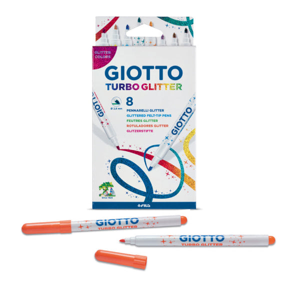 Estuche 8 Rotuladores Turbo Glitter GIOTTO