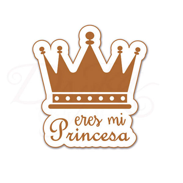Etiqueta 'Eres mi Princesa' Madera 6x6,5cm Dayka - milbby tienda de manualidades bellas artes y scrap