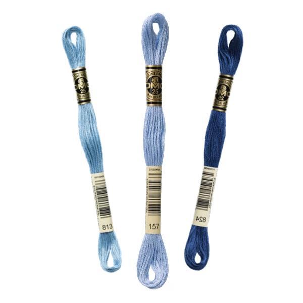 Hilo Bordar Mouliné Special DMC Tonos Azules 2