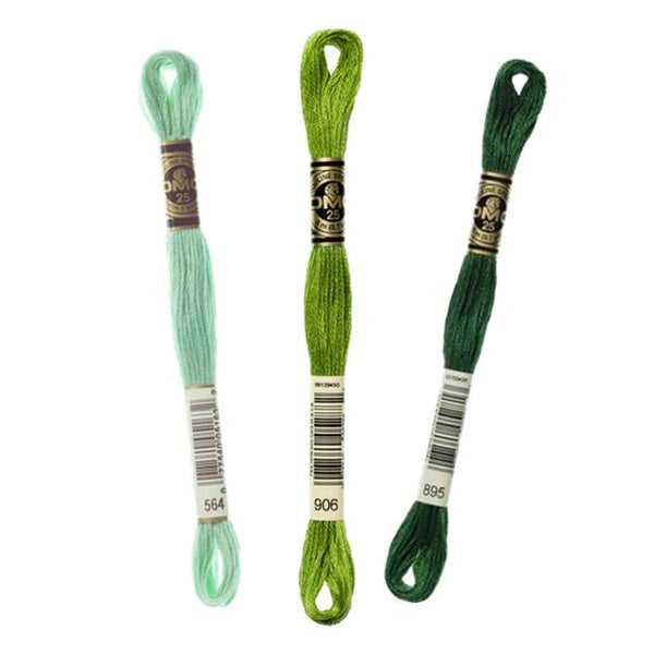 Hilo Bordar Mouliné Special DMC Tonos Verdes