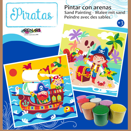 Kit Pintar con Arenas de Colores 'Piratas' ARENART - milbby tienda de manualidades bellas artes y scrap