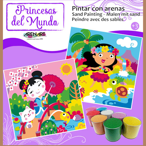 Kit Completo Arenas de Colores 'Princesas del Mundo' ARENART - milbby tienda de manualidades bellas artes y scrap