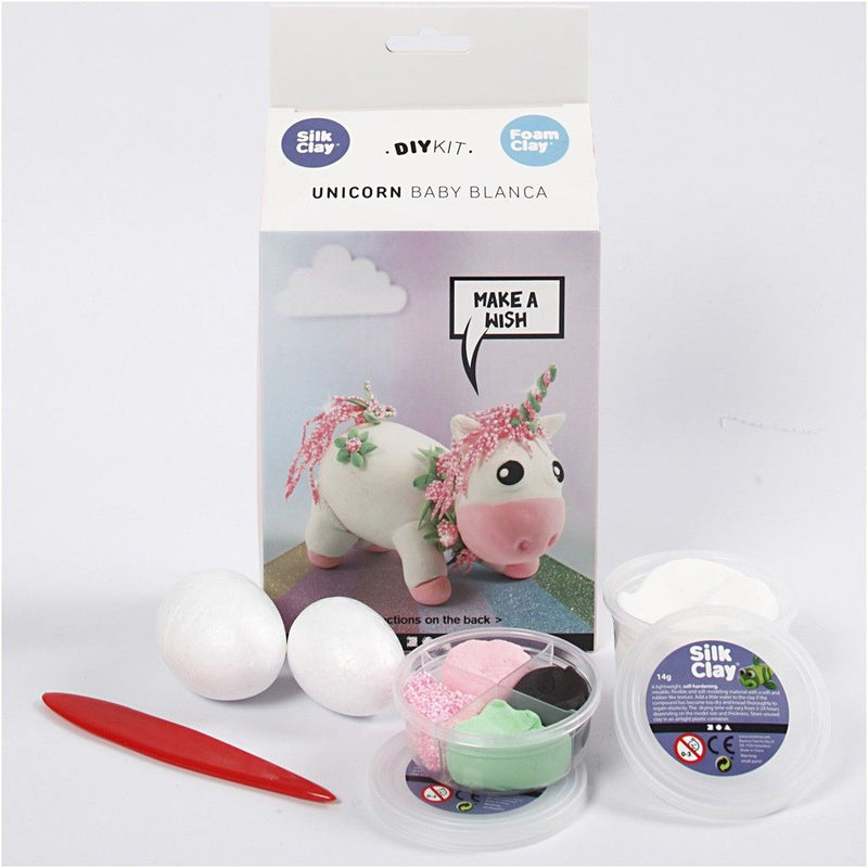Kit Modelaje 'Unicornio Rosa' Silk Clay + Foam Clay (2)