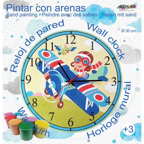 Kit Reloj de Arenas Colores 'Avioneta' 30cm ARENART