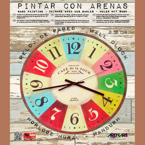 Kit Reloj de Arenas Colores 'Café de la Tour' 38cm ARENART