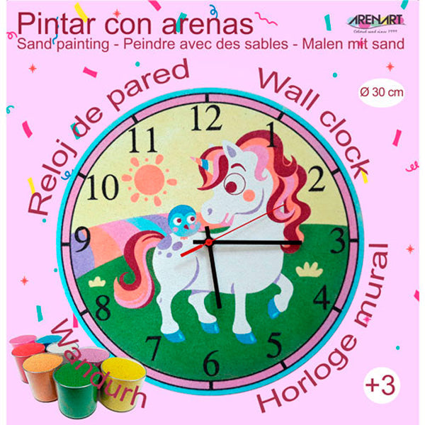 Kit Reloj de Arenas Colores 'Unicornio' 30cm ARENART