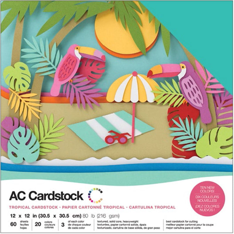 Pack Cardstock Tropical 12x12" American Crafts