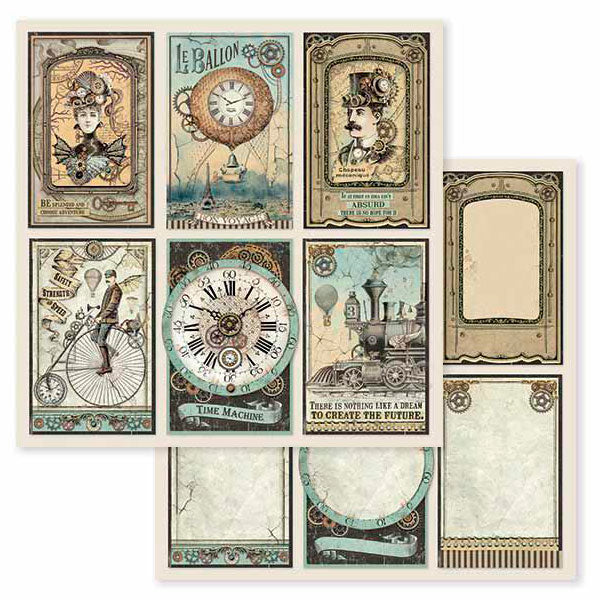 Papel Scrap Voyages Fantastiques Cards 30x30 Stamperia