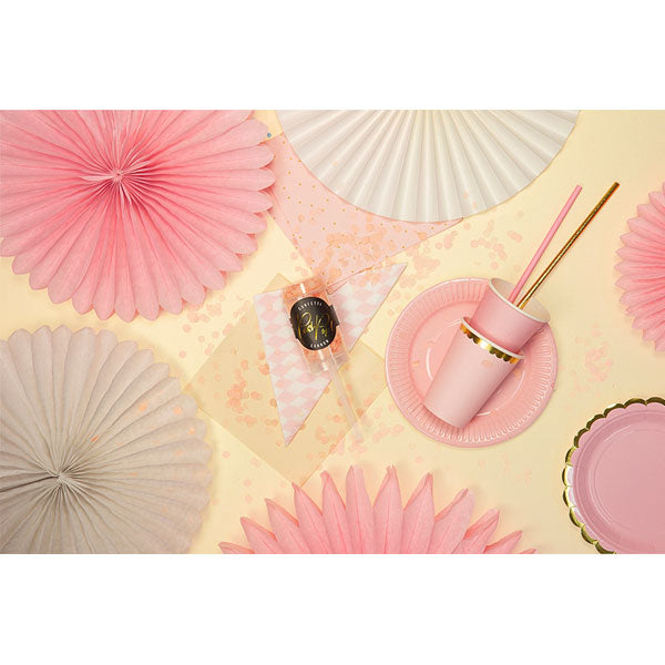 Set 3 Rosetas de Papel Rosa Pastel PartyDeco - milbby tienda de manualidades bellas artes y scrap