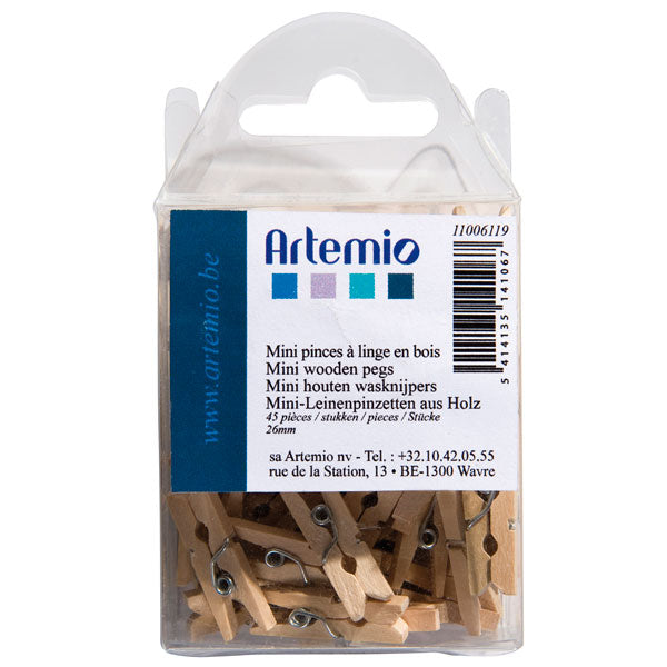 Set 45 Mini Pinzas de Madera Artemio