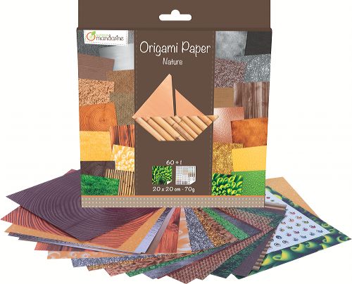 Set De Papeles Origami Nature 20X20Cm 60 Hojas 70Gr.